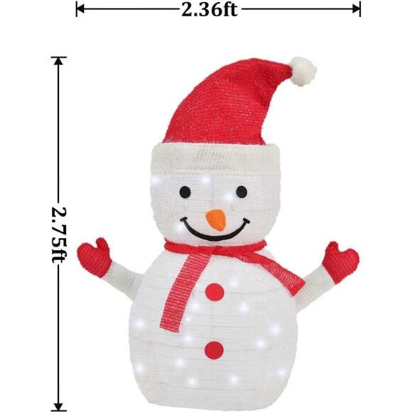 Amazon.com: PIXFAIRY Christmas Standing Lighted Snowman  Christmas Standing Lighted Snowman Decor, Battery Operated Light-Up Decor